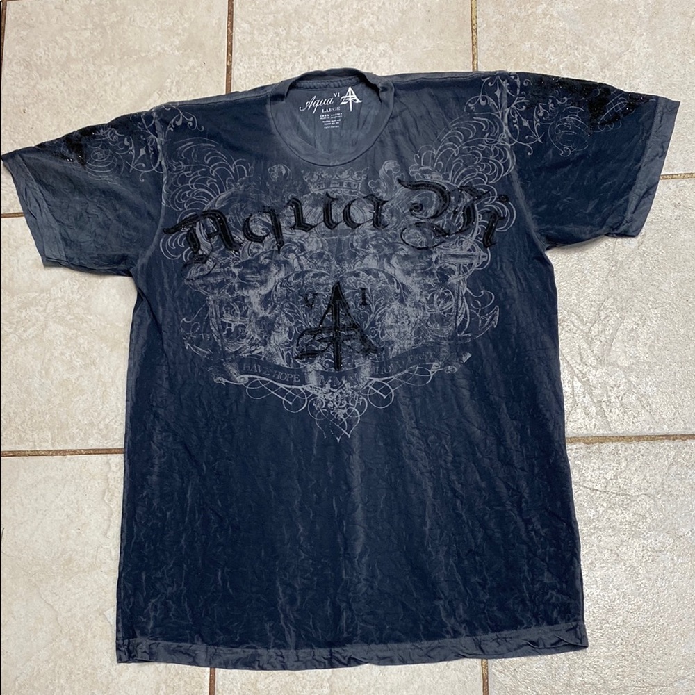 Affliction Black Short Sleeve Tee with Vintage Graphic